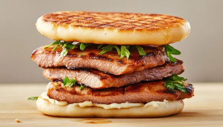 Experience fast food, redefined! Chefs elevate classics with gourmet ingredients: think truffle-infused burgers, decadent aged cheese sandwiches, and fresh herb accents Discover artisanal creations where familiar comfort food transforms into extraordinary culinary masterpieces Relish premium flavors and innovative dishes that reimagine your perception of quick bites AI Generativeの素材
