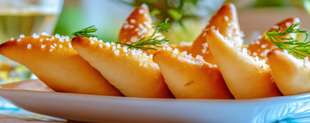 Experience golden-brown bliss with our warm, soft pretzel, generously sprinkled with coarse salt and paired with a decadent cheese dip This image captures the irresistible aroma and creamy flavor, promising a symphony of textures and tastes Perfect for snacks or appetizers, this delightful treat elevates any moment into a savory AI Generativeの素材