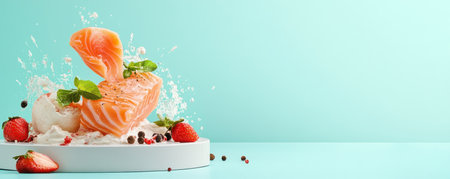 Embark on a culinary journey celebrating traditional cuisine with a modern edge This cookbook-inspired image highlights the process and vibrant ingredients behind exceptional meals Perfect for food enthusiasts, it explores selecting the finest components and mastering cooking techniques, promising a symphony of flavors and textures in every bite, offering the AI Generativeの素材