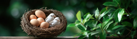 Foster unity with this gentle, painterly illustration A diverse group of birds peacefully coexist in a shared nest, symbolizing acceptance and harmony Ideal for educational materials, social campaigns, and inspirational art, this captivating image promotes empathy, dialogue, and the power of inclusivity in your creative projects AI Generativeの素材