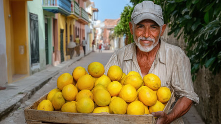 Experience the vibrant soul of Cartagena through captivating street photography Immerse yourself in Colombian culture with images showcasing traditional fruit vendors, the iconic Palenqueras, and bustling marketplaces Explore the city's rich history, diverse people, and the exotic fruits that paint the streets with color and aroma Discover the magic of AI Generativeの素材