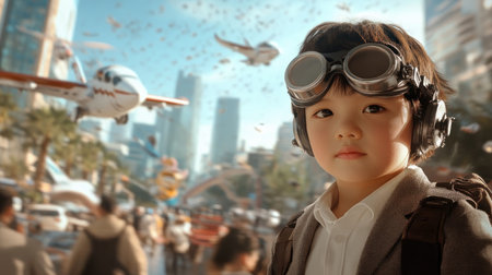 Venture into a Victorian-era city with our breathtaking Steampunk adventurer! Goggles gleaming, intricate gears whirring, this image embodies retrofuturistic wonder Witness imagination and innovation collide in a stunning portrayal of artistry, craftsmanship, and boundless creativity Explore a world where mechanics meet Victorian elegance AI Generativeの素材