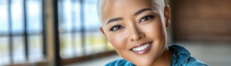 Uncover radiant confidence in middle-aged women with shaved heads, smiling boldly This collection celebrates strength, beauty, and self-acceptance through empowering portraits showcasing resilience and individuality Discover inspiration as diverse women challenge beauty norms, embracing authenticity and unique identities Experience the joy of self-expression and the power of truly being yourself AI Generativeの素材