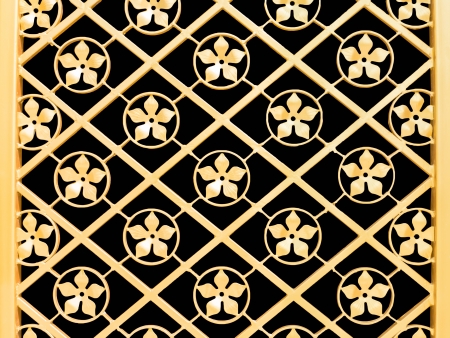 Golden metal pattern of the door 