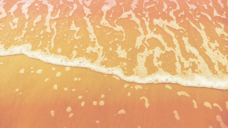 Wave on the beach with vintage filter effect