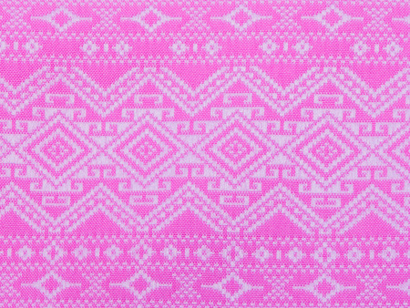 Thai Silk Fabric Pattern, pink and white colorの写真素材
