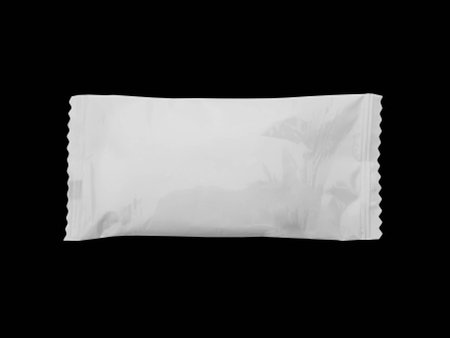 white package of cosmetic isolated on black backgroundの写真素材