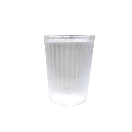 Glass of cold water isolated on white backgroundの写真素材