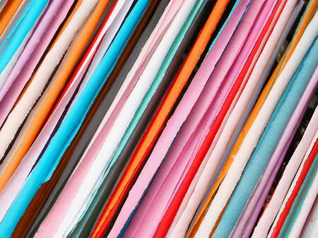 Colorful stripes made of paper for texture and backgroundの写真素材