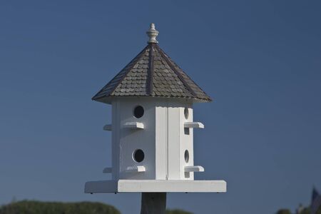 Birdhouse photographed in Maine.の写真素材