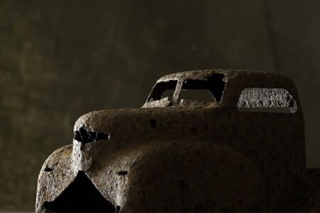Detail of a rusty child's toy truckの写真素材