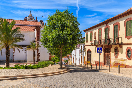 Historic buildings in old town of Silves, Portugalの写真素材