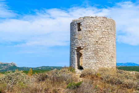 Fortress tower of Bonifacio town, Corsica island, Franceの写真素材