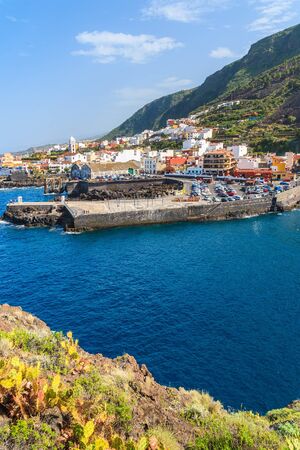 View of Garachico town and ocean on northern coast of Tenerife island, Spainの写真素材