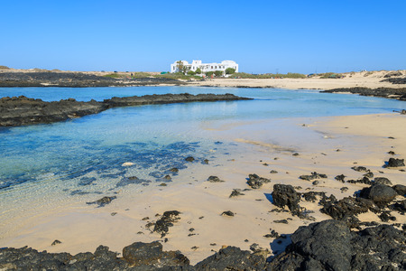 El Cotillo beach lagoon in northern part of Fuerteventura, Canary Islands, Spainの写真素材
