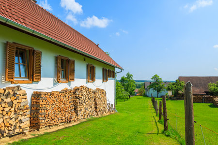 Traditional cottage houses in wine making region of Burgenland, southern Austriaのeditorial素材