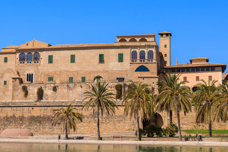 Castle building in Palma de Mallorca town, Spainのeditorial素材