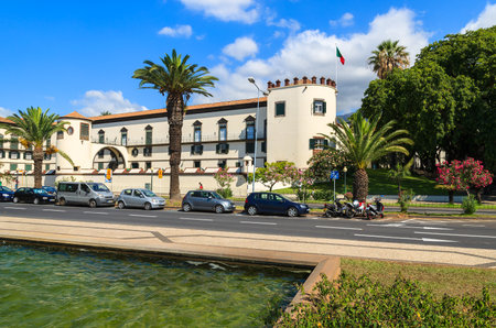 Castle building in Funchal old city, Madeira island, Portugalのeditorial素材