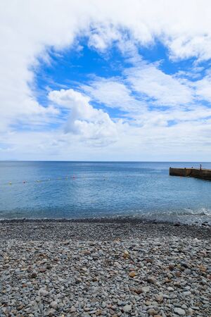 Beautiful beach on coast of Madeira island, Portugal