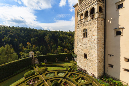 Beautiful Pieskowa Skala castle in Ojcow National Park, Polandのeditorial素材