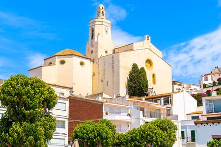 Church building in Cadaques port, Costa Brava, Spain