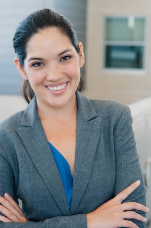 portrait of an attractive asian businesswoman outsideの写真素材