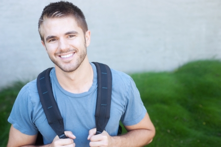 portrait of a college student on campusの写真素材