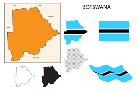 botswana map and flagの写真素材