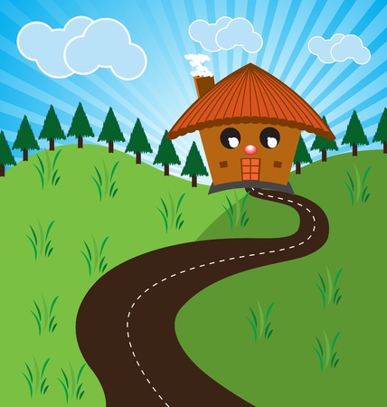 Vector illustration of a country houseのイラスト素材