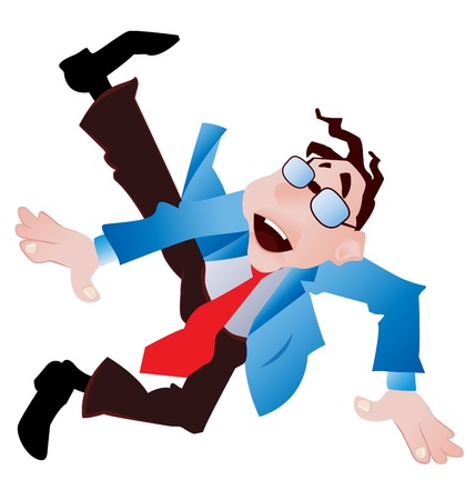 Cartoon of happy businessman celebrating with dancingのイラスト素材