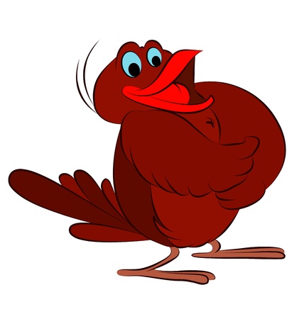 cartoon cockerel on white background with prizeのイラスト素材