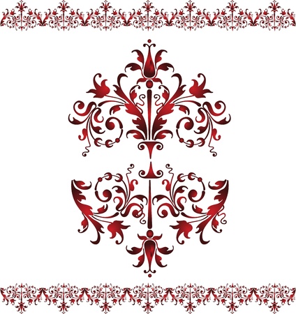 illustration Vintage floral design on a white backgroundのイラスト素材