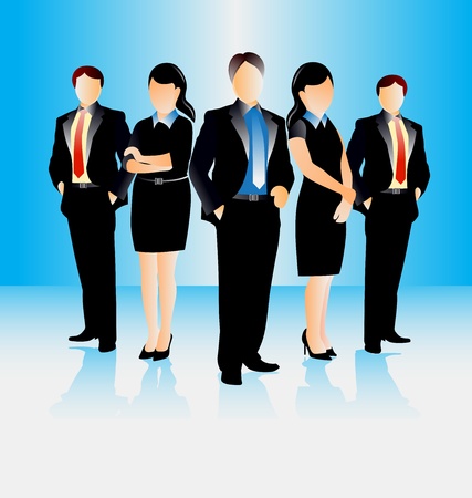 colorful illustration of young attractive business peopleのイラスト素材