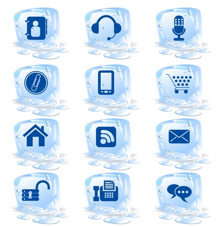 illustration of colourfull mobile glossy iconsのイラスト素材