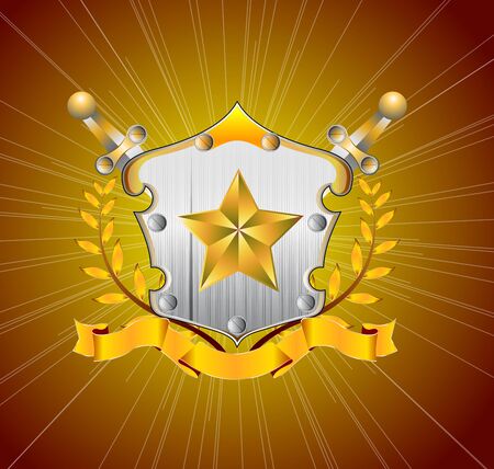 Illustration of gold star with heraldic elementのイラスト素材