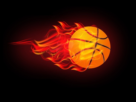illustration of basketball poster on fireのイラスト素材