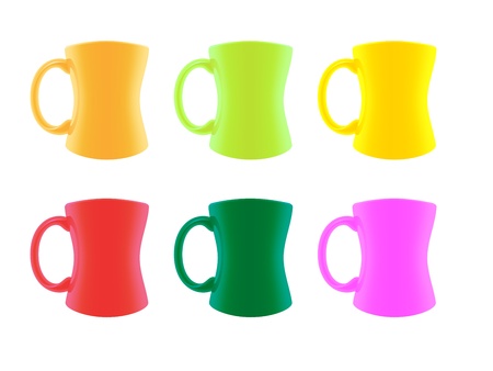 colored set mugs vector illustrationのイラスト素材