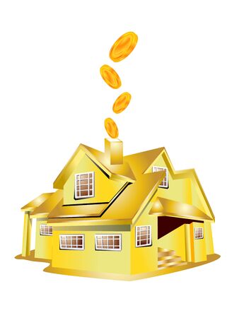 pound sterling money with houseのイラスト素材