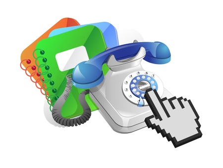 telephone directory and cursor on white backgroundのイラスト素材