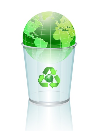 World globe in a garbageのイラスト素材