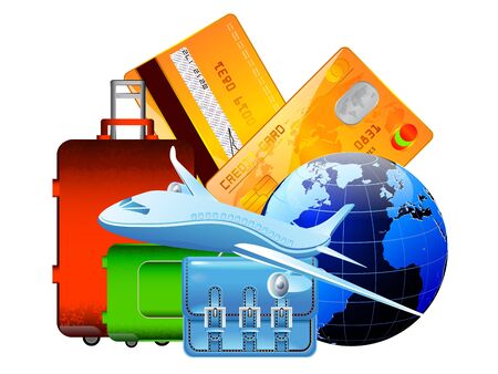 illustration to depict worldwide global travel and holidaysのイラスト素材