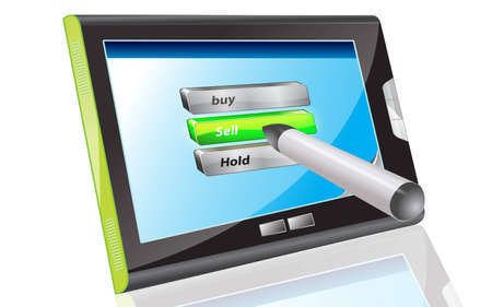 Modern mobile phone with big word BUYのイラスト素材