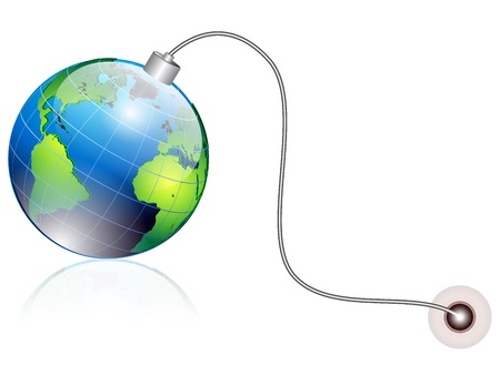 earth globe in shape of a bombのイラスト素材