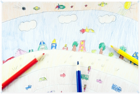 Child drawing idea                    のeditorial素材