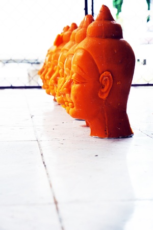 The Buddha head candles                  の写真素材
