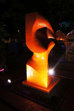 Ubon Ratchathani, Thailand - July 28, 2012 - The beauty of the lights at night in Ubon Wax Festival 2012のeditorial素材