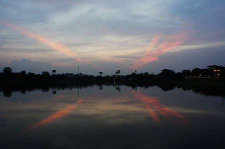 Sunset in Nong Bua Park の写真素材