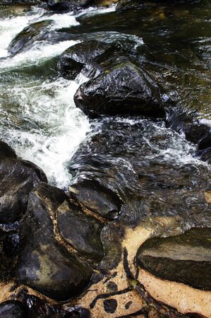 Patterns on the stone and waterfall