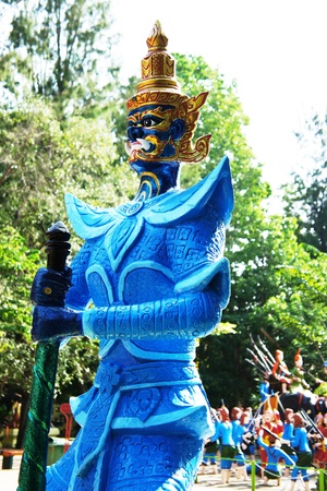 A giant statue of the blueの写真素材