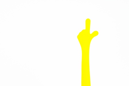 Yellow handの写真素材